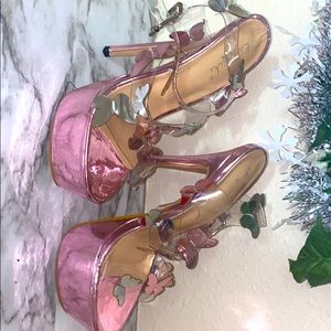 Pink and clear Butterfly heels